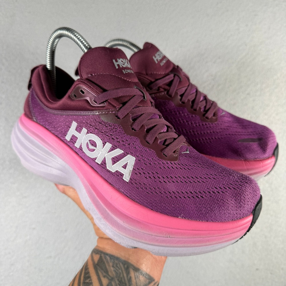 Hoka Bondi 8 Womens Running Shoes Berry Grape Wine 1127952 BGWN Size 7.5 B